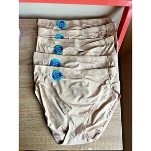 Vanity Fair Underwear Womens 6 NWT No Ride No Roll 5 Pairs Tan Stretch